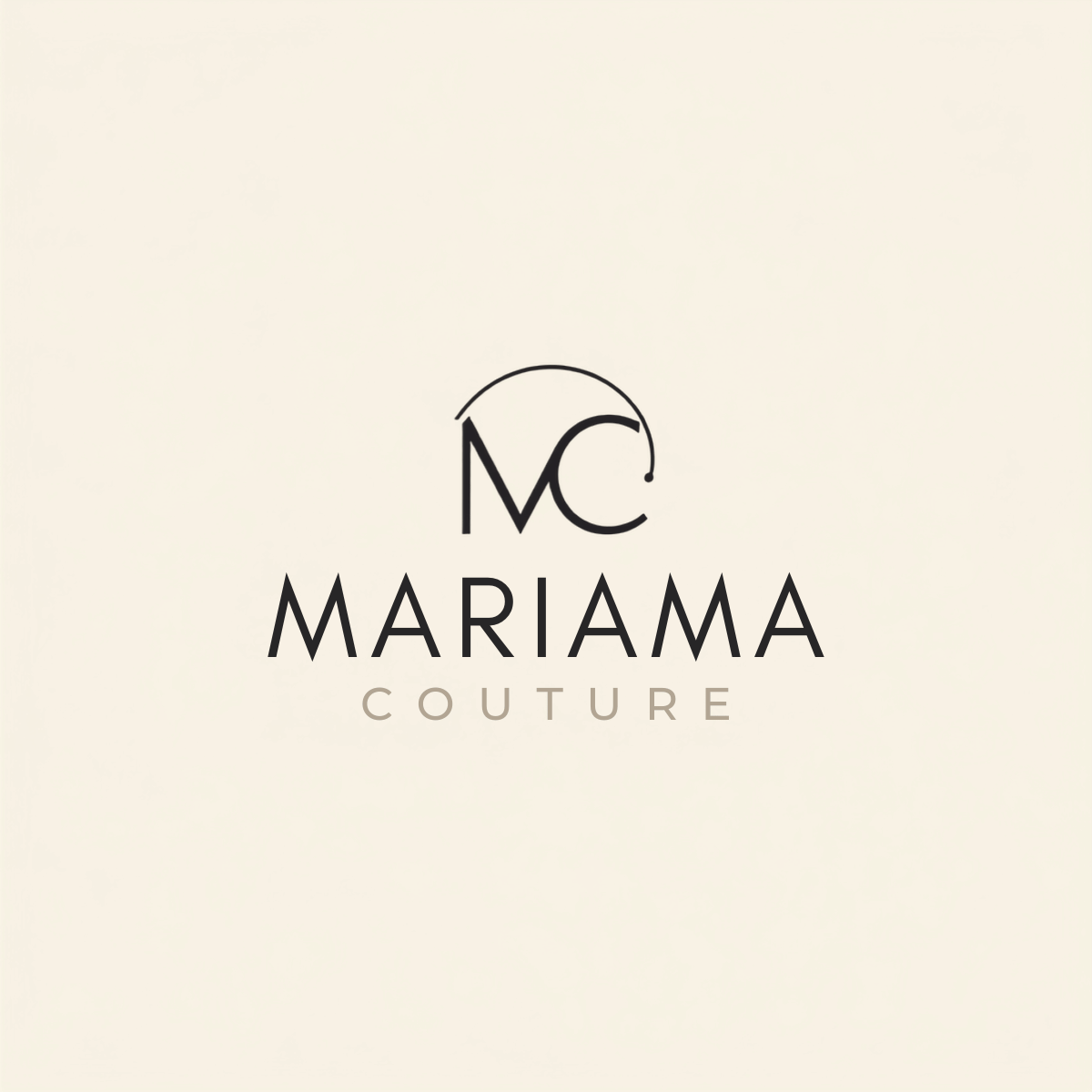 Main logotype — haute couture serif and intertwined MC monogram